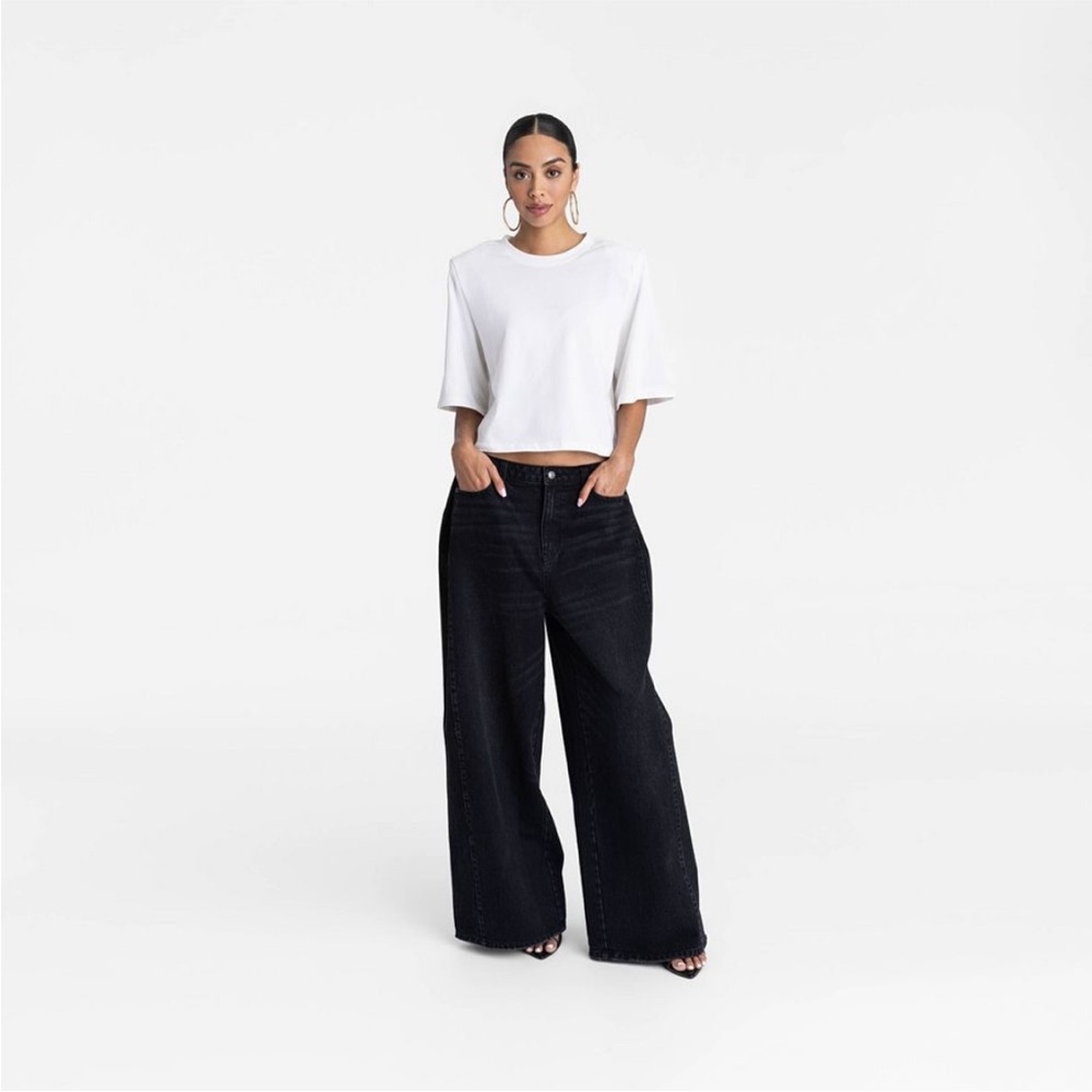 KBB by KAHLANA Women's Low-Rise Wide Leg 'The Rachel Jean' - Black
